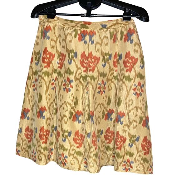 J. Jill 100% Silk Southwest Ikat Skirt Sz 12 A-Line Boho Desertcore EUC Boho - Picture 2 of 10